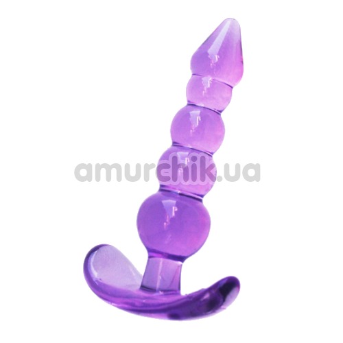 Анальная пробка Clear Jelly Butt Plug, фиолетовая