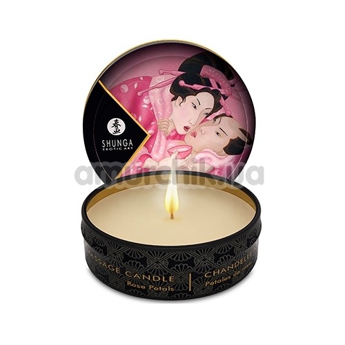 Свічка для масажу Shunga Massage Candle Rose Petals - пелюстки троянд, 30 мл
