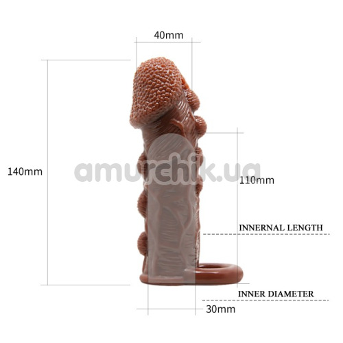 Насадка на пенис Brave Man 016012, коричневая
