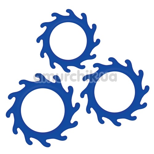 Набор из 3 эрекционных колец Renegade Gears, синий - Фото №1