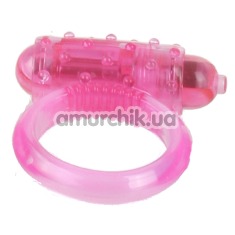 Віброкільце Mini One Touch Vibrating Cock Ring рожеве - Фото №1
