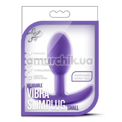 Анальна пробка Luxe Wearable Vibra Slim Plug Small, фіолетова