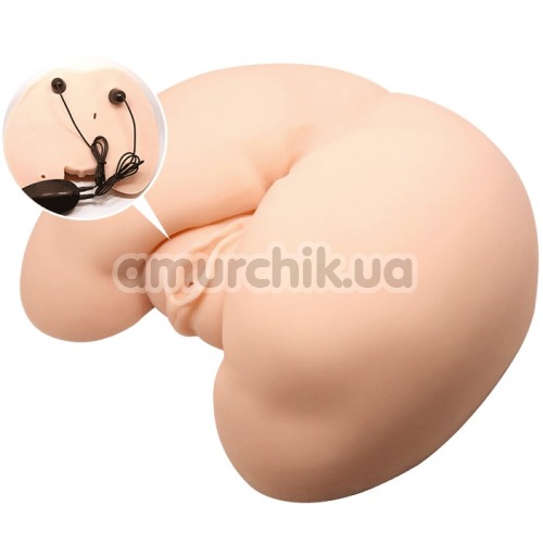 Искусственная вагина и анус с вибрацией Crazy Bull Vagina And Anal, телесная