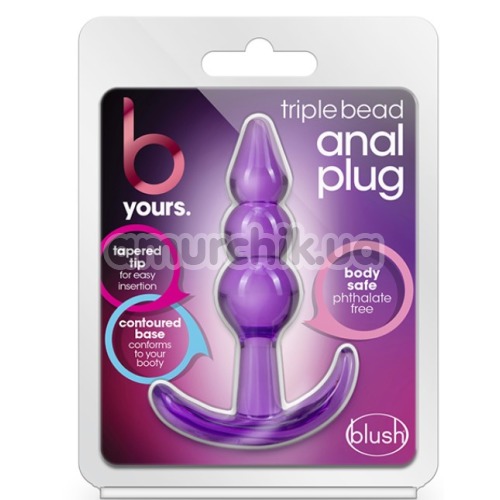 Анальная пробка B Yours Triple Bead Anal Plug, фиолетовая