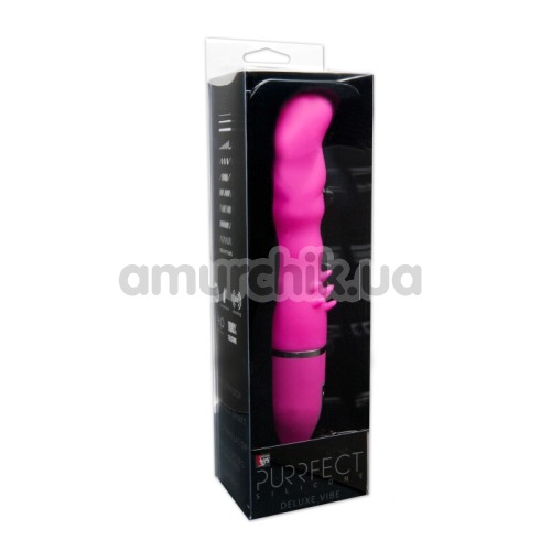 Вибратор для точки G Purrfect Silicone Deluxe Vibe с шипами, 14.5 см розовый