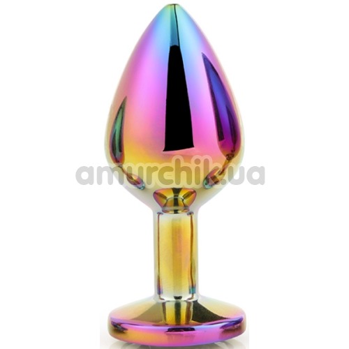 Анальная пробка с радужным кристаллом Gleaming Love Multicolour Plug S, радужная
