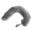 Анальная пробка с длинным серым хвостом DS Fetish Anal Plug Faux Fur Fox Tail, серебряная - Фото №0