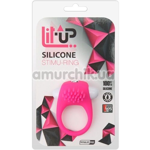Виброкольцо Lit-Up Silicone Stimu-Ring 5, розовое