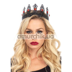 Корона Leg Avenue Metal Filigree Royal Crown Costume With Gems, черная - Фото №1