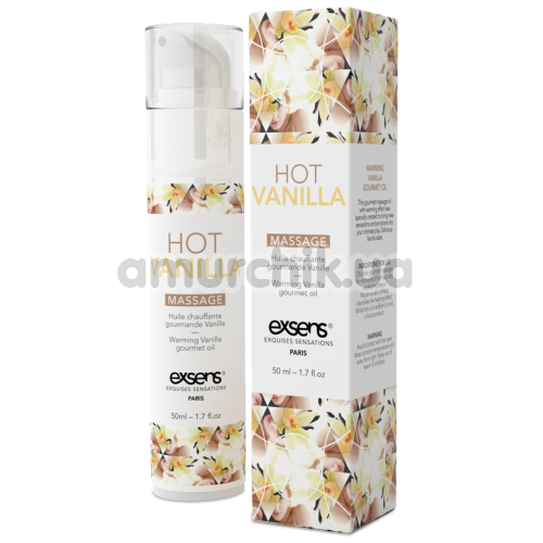 Масажна олія з зігріваючим ефектом Exsens Massage Hot Vanilla - ваніль, 50 мл