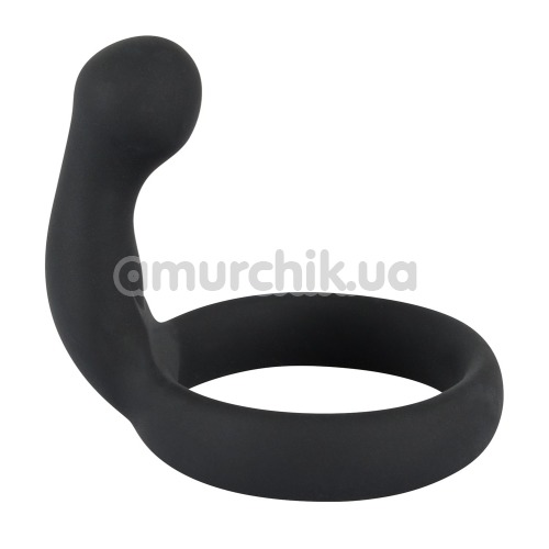 Эрекционное кольцо со стимулятором простаты Black Velvets Cock Ring, черное