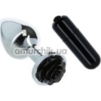 Набор из вибропули и анальной пробки с черной розочкой Power Bullet + Lux Active Rose Anal Plug - Фото №1
