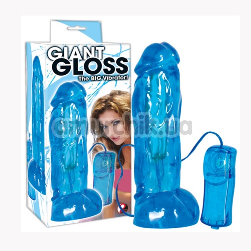 Вібратор Giant Gloss The Big Vibrator, блакитний