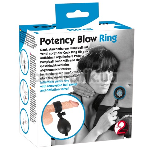 Эрекционное кольцо Potency Blow Ring, черное