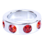 Эрекционное кольцо с красными кристаллами Boss Series Metal Ring Diamonds Small, серебряное - Фото №4