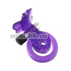 Віброкільце Butterfly Cock Ball Harness, фіолетове - Фото №1