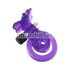 Виброкольцо Butterfly Cock Ball Harness, фиолетовое - Фото №1