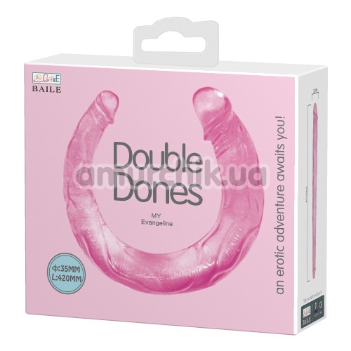 Двухконечный фаллоимитатор Double Dones 040060, розовый