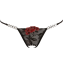 Трусики-стринги String Rose Crotchless, черные - Фото №2
