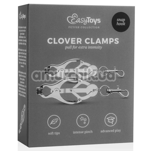 Затискачі для сосків Easy Toys Clover Clamps Snap Hoos, срібні