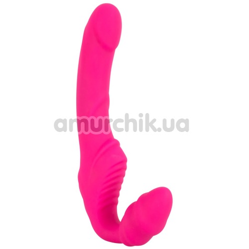 Безременевий страпон з вібрацією Double Teaser Vibrating Strapless Strap - On, рожевий