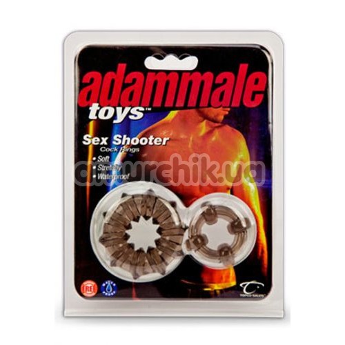 Набор из 2 эрекционных колец Adam Male Toys Sex Shooter, черный