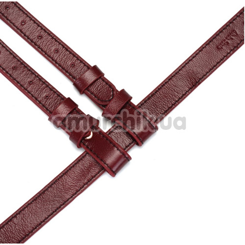 Трусики для страпона Liebe Seele Wine Red Leather Strap-on Harness, бордовые
