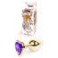 Анальная пробка с фиолетовым кристаллом Exclusivity Jewellery Gold Heart Plug, золотая - Фото №6