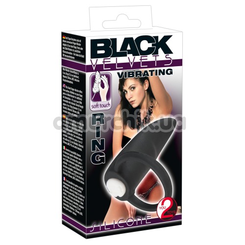 Вибронапалечник Black Velvets Vibrating Ring, черный