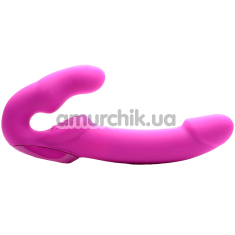 Безремневой страпон с вибрацией Strap U Evoke Super Charged, розовый - Фото №1