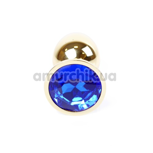 Анальная пробка с синим кристаллом Exclusivity Jewellery Gold Plug, золотая