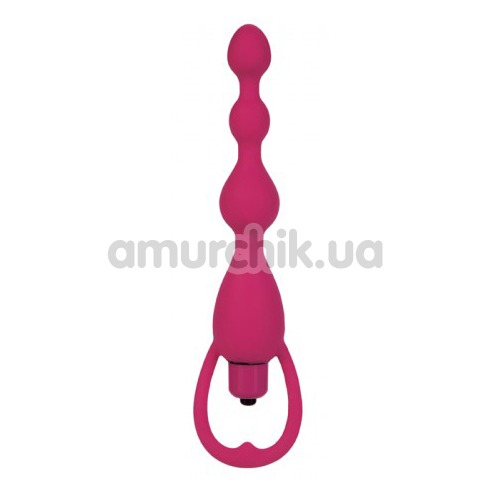 Анальный вибростимулятор Silicone Vibrating Beads Pink розовый - Фото №1
