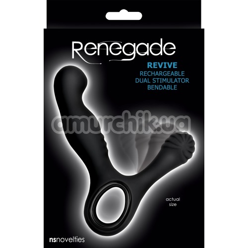 Вібростимулятор простати Renegade Revive Rechargeable Dual Stimulator Bendable, чорний