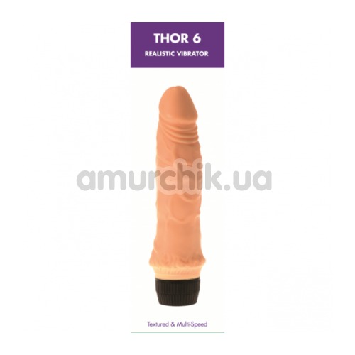 Вибратор Kinx Thor 6 Realistic Vibrator, телесный