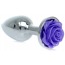 Анальная пробка с фиолетовой розочкой Exclusivity Jewellery Silver Rose Plug, серебряная - Фото №1