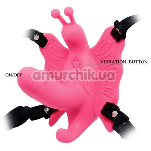 Вибратор-бабочка с пультом управления Ultra Passionate Harness, розовый