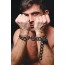 Металлические наручники Tom of Finland Locking Chain Cuffs, серебряные - Фото №5