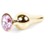 Анальная пробка со светло-розовым кристаллом Boss Series Exclusivity Jewellery Gold Plug, золотая - Фото №1