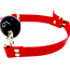 Кляп DS Fetish PU Chain M, красно-черный - Фото №2