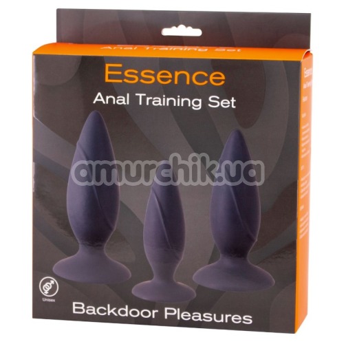 Набір з 3-х анальних пробок Essence Anal Training Set Backdoor Pleasures, чорний