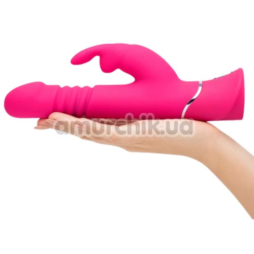 Вибратор с толчками Happy Rabbit Thrusting Vibrator, розовый