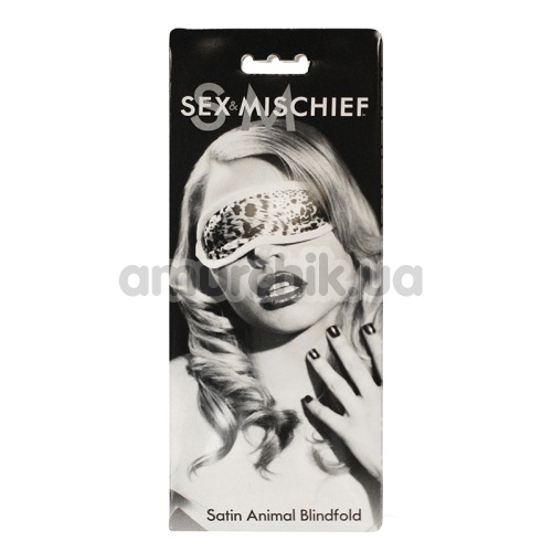 Маска на очі Sex & Mischief Satin Animal Blindfold, леопардова