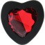 Анальна пробка з червоним кристалом Silicone Jewelled Butt Plug Heart Large, чорна - Фото №3