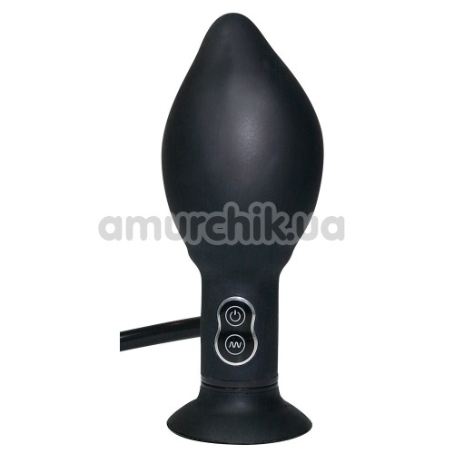 Анальный расширитель с вибрацией True Black Vibrating Anal Plug, черный