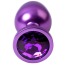 Анальная пробка с фиолетовым кристаллом Toyfa Metal Heart 717008-44, фиолетовая - Фото №3
