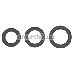 Набор эрекционных колец Hombre Snug Fit Silicone Thick C-Rings, черный - Фото №1