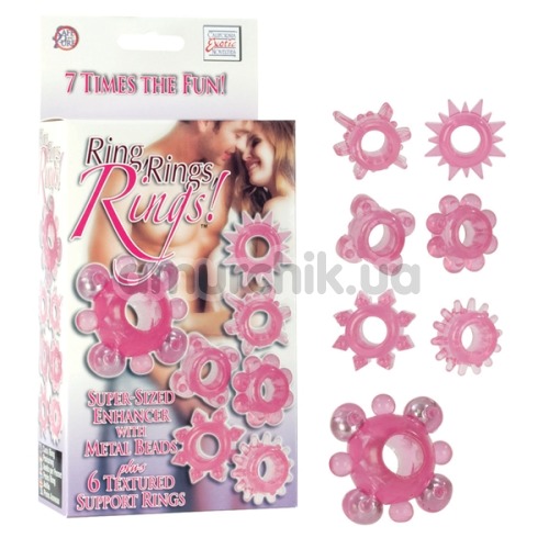 Набір ерекційних кілець Ring, Rings, Rings !, 7 шт., рожевий