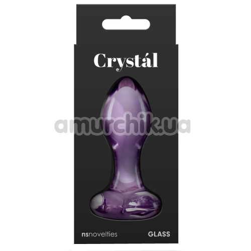 Анальная пробка Crystal Glass Heart, фиолетовая