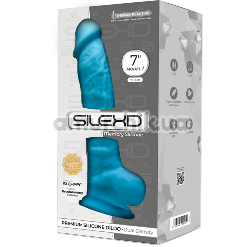 Фалоімітатор Silexd Premium Silicone Dildo Model 1 Size 7, блакитний