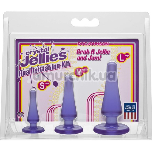 Набір анальних пробок Crystal Jellies Anal Initiation Kit, фіолетовий